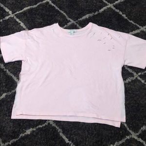 Baby pink distressed short sleeve Shirt